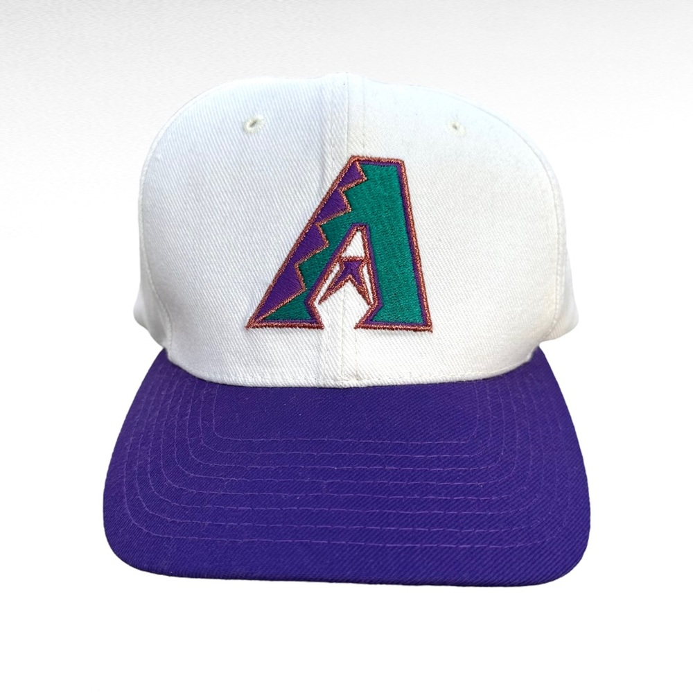Vintage 1990s New Era Arizona Diamondbacks White/Purple Snapback Hat
